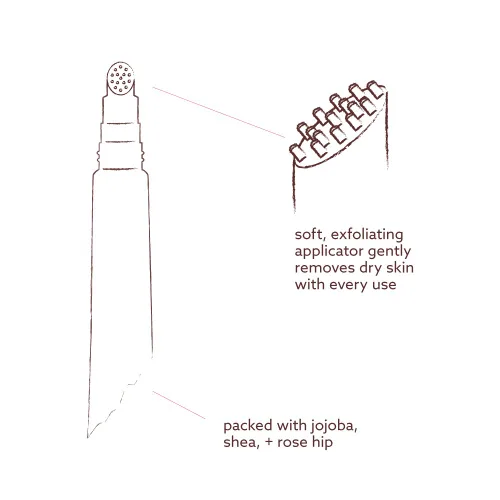 Vista 8 de Undone Beauty Lip Life - Tinte labial hidratante con punta exfoliante para una eliminación suave de la piel seca y brillo no pegajoso incoloro