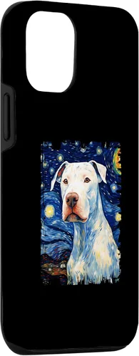 Vista 3 de iPhone 14 Dogo Argentino Dog Starry Night Painting Dog Mom Dad Case