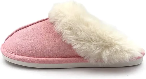Vista 3 de Asverd - Pantuflas para mujer, con punta abierta, peludas, para el hogar