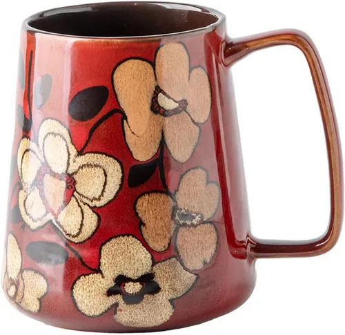 Vista 7 de Taza de café grande de cerámica de 24 onzas con asa, taza de café vintage, taza de té extra grande para oficina y hogar, apta para lavavajillas