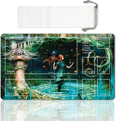 Vista 15 de Juego de mesa MTG Playmat Games Tamaño 60X35 cm CCG Compatible para TCG RPG CCG Play Mats (Ajani Steadfast-Zone)
