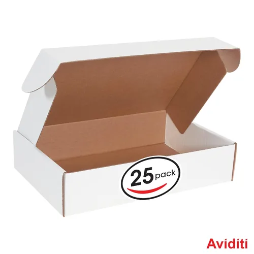 Vista 3 de Box USA Cajas para correo medianas de 18 pulgadas de largo x 12 pulgadas de ancho x 4 pulgadas de alto, paquete de 25 cajas de cartón corrugado