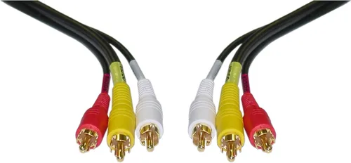 Vista 3 de CableWholesale Cable RCA estéreo/VCR de 3 pies, 2 RCA (audio) + video RCA RG59 chapado en oro (10R3-01103)