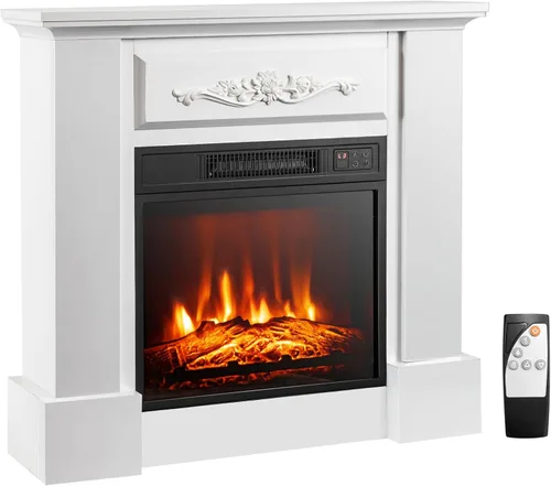 Vista 11 de SIMOE Chimenea eléctrica de 32" con repisa, paquete de chimenea independiente con control remoto y protección contra sobrecalentamiento y llama