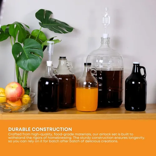 Vista 6 de 2-Pack Twin Bubble Airlocks for Fermenting Beer, Wine, Cider and Kombucha