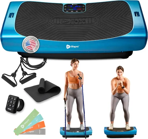Vista 11 de Lifepro 4D Vibration Plate Exercise Machine — Triple Motor, 7 Presets, 60 Speeds Rumblex Plus/Pro Vibrating Platform with Wrist Remote — Whole Body