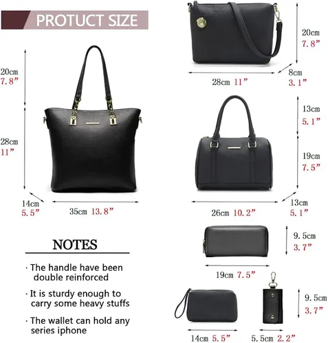 Vista 3 de 2E-youth Designer Purses and Handbags for Women Satchel Shoulder Bag Tote Top Handle Bag