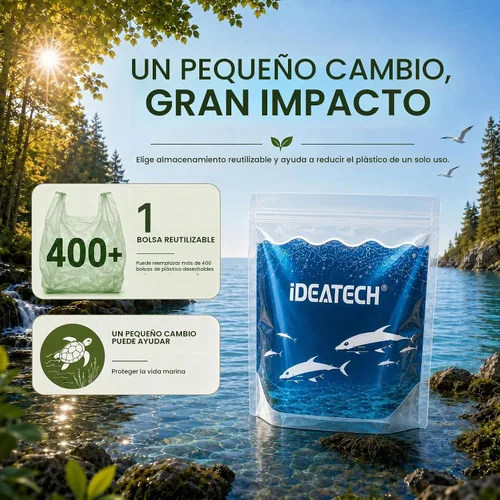 Vista 2 de Bolsas de almacenamiento reutilizables aptas para lavavajillas de pie, bolsas de sándwich reutilizables sin BPA – Bolsas de congelador de un galón a