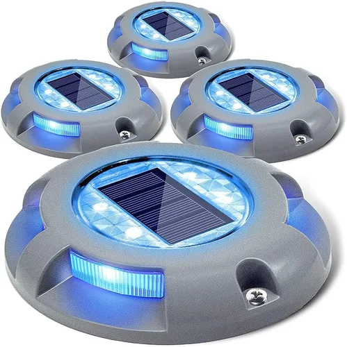 Vista 11 de SIEDiNLAR Luces solares para cubierta, luz LED para muelle de entrada, funciona con energía solar, marcadores de carretera impermeables para jardín