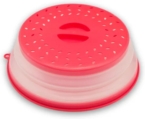 Vista 8 de Cubierta para salpicaduras de microondas de 10.5 pulgadas, cubierta plegable de silicona para salpicaduras de alimentos, cubre el plato y el plato