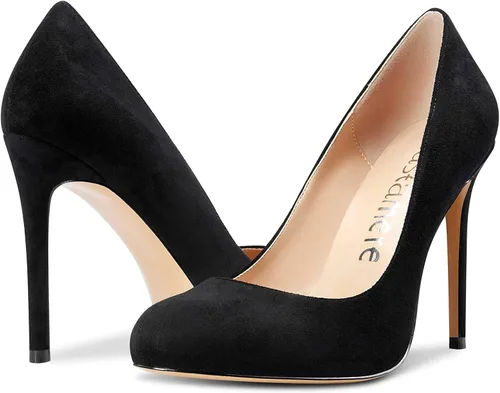 Vista 5 de Castamere Zapatos de tacón alto con punta redonda para mujer, tacón de aguja de 3.9 in
