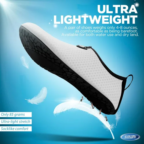 Vista 6 de SIMARI Zapatos de Agua para Mujer y Hombre, para Natación, Playa, Piscina, Calcetines Acuáticos, para Barco, Kayak, Río, Mar, Yoga, Arena