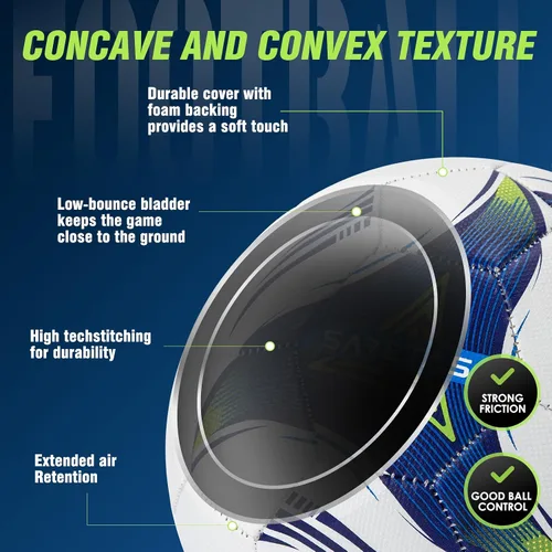 Vista 5 de Saretas Size 3/4 Soccer Ball, Futsal Ball&Indoor Soccer Ball Low Bounce Ball, PU Leather Practice Futsal Ball, Official Size and Weight for Age 13+