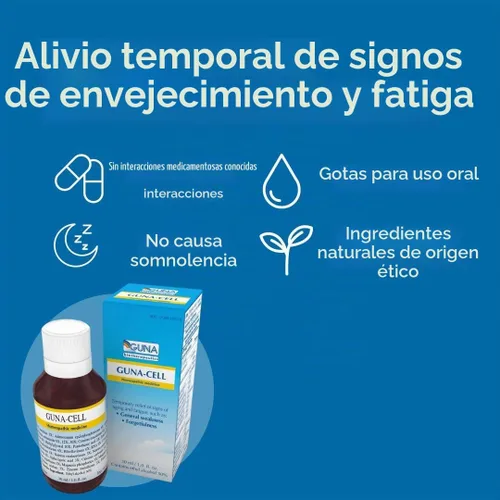 Vista 2 de Guna Memoria homeopática celular y apoyo de fatiga para los síntomas relacionados con la edad - 1 onza