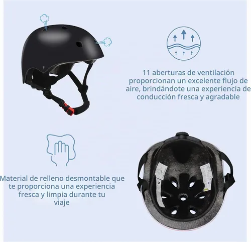 Vista 2 de Casco de bicicleta ajustable con gradiente de color para niños con set de rodilleras y coderas Equipo de seguridad multideporte para niños y niñas