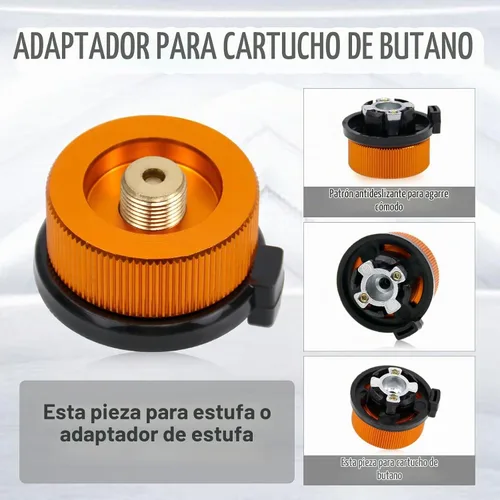 Vista 4 de Kit de Adaptador de Recarga de Gas RULLINE para Estufas de Camping - Juego de Adaptador de Recarga de Botella de Válvula EN417 Lindal para Tanques