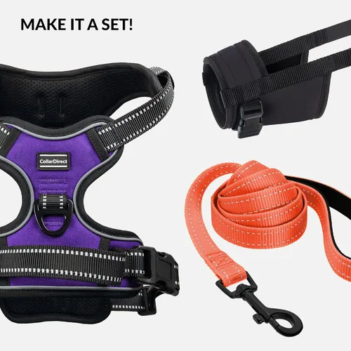 Vista 6 de CollarDirect Arnés reflectante sin tirones para perro, con asa y clip frontal, chaleco acolchado suave ajustable para perros pequeños a grandes