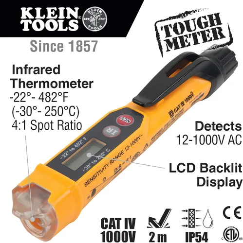 Vista 3 de Klein Tools NCVT-4IR Probador de voltios sin contacto + juego de destornilladores de precisión multibit Klein Tools 32614