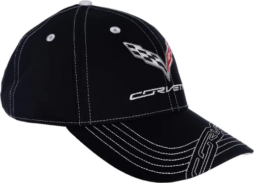Vista 12 de JH DESIGN GROUP Men's Chevy Corvette C8 Logo Cap Adjustable Black Hat