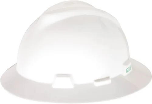 Vista 29 de MSA V-Gard Casco de Ala Completa con Suspensión - Carcasa de Polietileno, Protección Superior contra Impactos y Correas de Corona Autoajustables