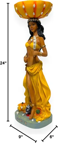 Vista 5 de GCK 24" Orisha Oshun Estatua Ochun Escultura Santeria Yoruba Diosa Africana Santa Imagen