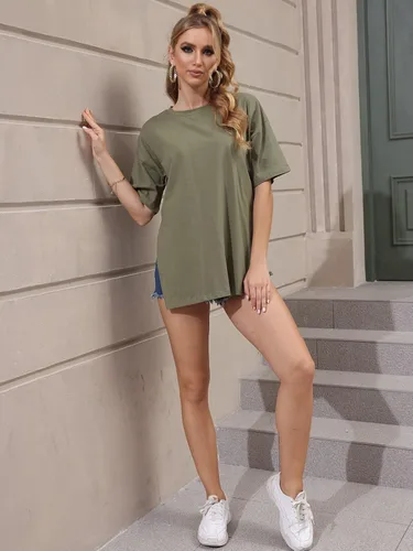 Vista 2 de VNIRA Camiseta de entrenamiento de manga corta casual de verano para mujer