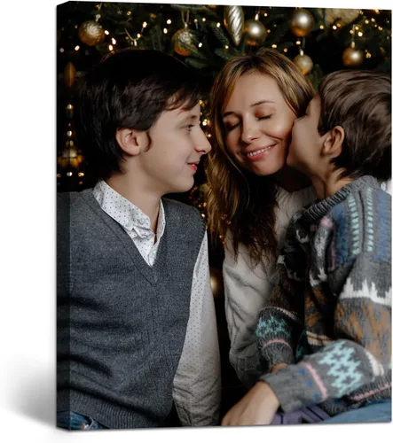 Vista 9 de GagetElec Foto personalizada al lienzo, impresiones en lienzo personalizadas con tus fotos (6 x 8 pulgadas enmarcadas), regalos de Navidad