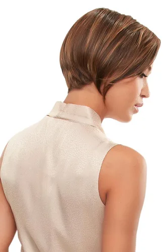 Vista 5 de Ignite Peluca resistente al calor para mujer, corte corto en ángulo, elegante, encaje frontal, línea capilar natural, pelucas Jon Renau 8/30
