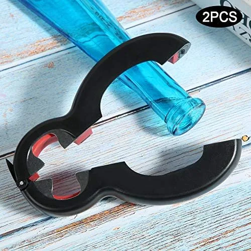 Vista 5 de Abrelatas 6 en 1, abridor de botellas, abridor de botellas multifuncional, accesorios de mano para cocina, 2