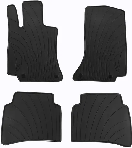 Vista 4 de Alfombrillas de Coche a Medida para Mercedes Benz - Clase C Sedán Solo 2015-2021 C180 C200 C250 C300 C350(e) C400 C43 AMG C450 C63 W205 Goma Negra