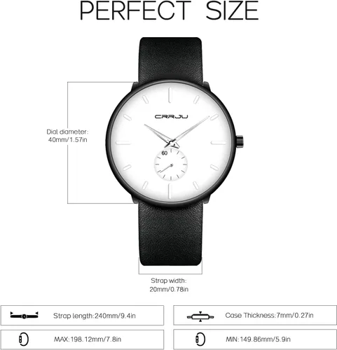 Vista 4 de FIZILI Mens Watches Ultra-Thin Minimalist Waterproof-Fashion Wrist Watch for Men Unisex Dress with Leather Band