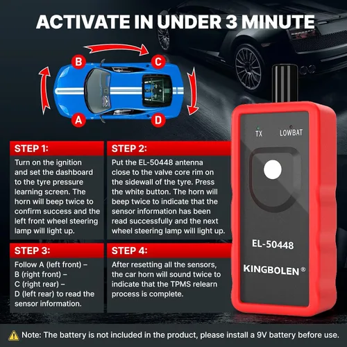 Vista 5 de KINGBOLEN EL-50448 herramienta de aprendizaje TPMS para el sistema de monitoreo de presión de neumáticos automático de GM, herramienta de activación