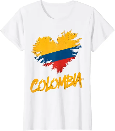 Vista 18 de Camiseta con la bandera del corazón de Colombia