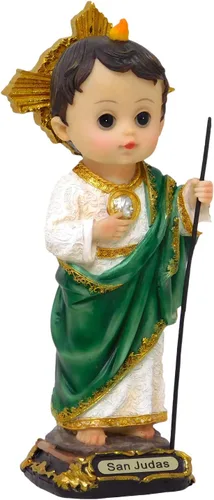 Vista 5 de Gigi's Classy Kids Estatuas religiosas católicas de 8 pulgadas para bebés, niños, niñas, regalo de Judas Guadalupe Michael Misericordia Nino Divino