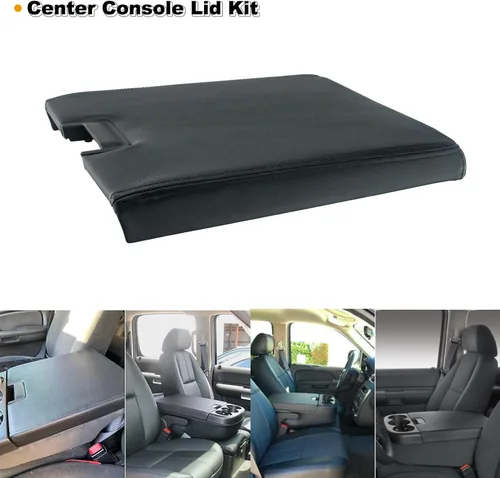 Vista 2 de NHILES Kit de tapa de consola central con pestillo compatible con Chevy Tahoe 2007-2013/Avalanche/Silverado 2008-2014/GMC Yukon (XL)/Sierra