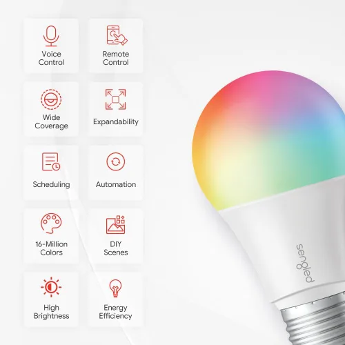 Vista 2 de Sengled Kit de inicio de bombilla inteligente, bombillas inteligentes que funcionan con Alexa, Google Home, bombilla que cambia de color, bombillas
