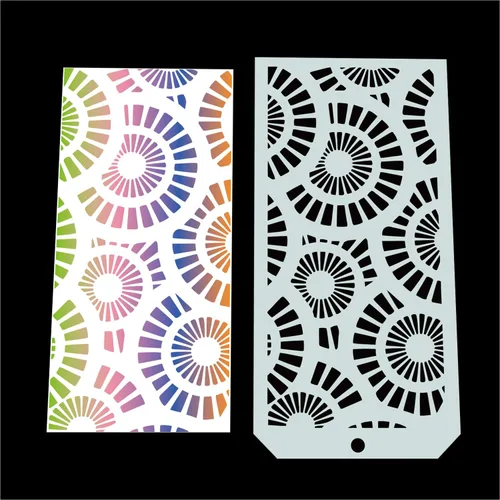 Vista 3 de 6 piezas de plantillas decorativas para álbumes de recortes, pintura en pared, muebles, manualidades, adecuada para decoración del hogar (círculo)