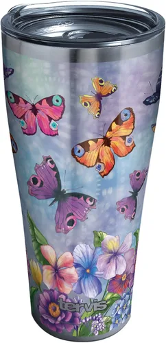 Vista 12 de Tervis Traveler Traveler Butterfly Garden - Vaso aislado de triple pared para viaje mantiene las bebidas frías y calientes, 20 onzas, acero
