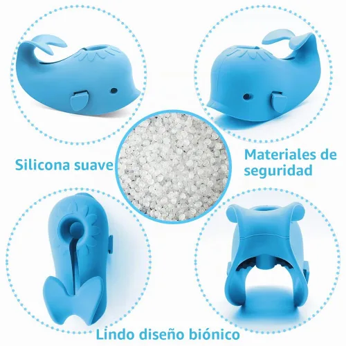 Vista 5 de Funda de grifo de bañera para bebé, juguetes de protección de seguridad de silicona para bebé, cubierta de caño de baño para bebé, funda de grifo