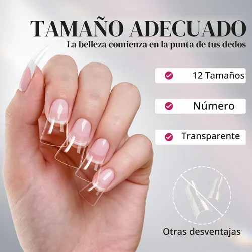 Vista 4 de krofaue Duck Nail Tips - Clear Flexible Gel Curved Nail Tips Media cubierta de pato transparente