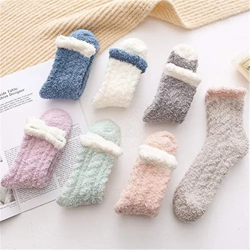 Vista 3 de Calcetines de microfibra para dormir, acogedores y muy suaves para mujer, 6 o 5 pares, talla única