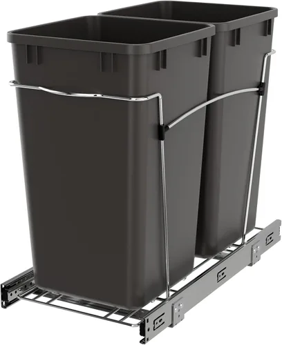 Vista 12 de Cesto de basura doble y extraíble RV V-15KD-18CS de Rev-A-Shelf