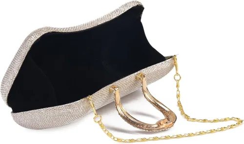 Vista 4 de Damara Bolso de mano de noche con cierre de diamantes de imitación para mujer