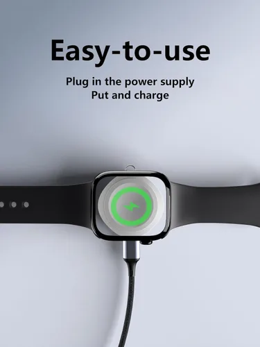 Vista 9 de Adaptador de cargador USB C para Samsung Galaxy Watch, cargador portátil rápido de 5 W para Apple Watch, base de carga de viaje ultra compacta