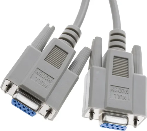 Vista 5 de CableWholesale Cable de módem nulo, cable serie DB9 hembra a DB9 hembra, clasificación UL, 8 conductores, beige, 6 pies, cable de módem nulo serie