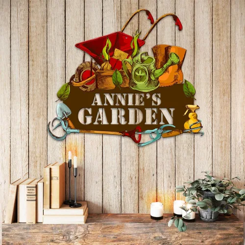 Vista 8 de MeMate Letreros de jardín, letreros de metal personalizados para jardín, letrero de jardín para personalizar, arte de pared con nombre personalizado
