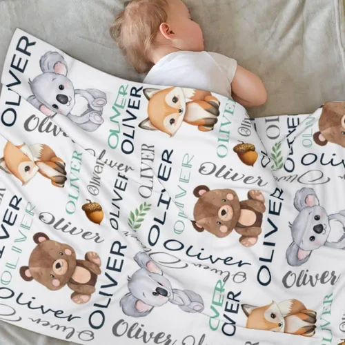 Vista 5 de Mantas de bebé personalizadas para niñas y niños - Mantas personalizadas para niños