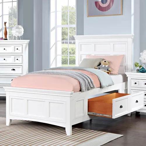 Vista 2 de Furniture of America Zinnia - Cama de madera de almacenamiento de transición con cajones debajo de la cama para dormitorio, habitación de invitados
