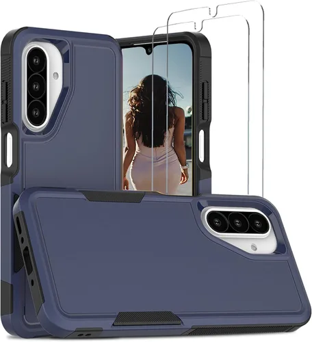 Vista 158 de Jeylly Compatible con Samsung Galaxy A22 5G Funda, Funda Samsung A22 5G con 2pcs protectores de pantalla de vidrio templado