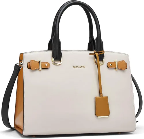 Vista 6 de BOSTANTEN Bolsos de mano para mujer de cuero con bolsa cruzada de hombro albaricoque